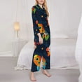 thumbnail image 3 of Goofa Spaceships and Stars Printed Women’s 2 Piece Pajama Set Super,Pajamas Women's Long Sleeve Sleepwear Soft Button Down Loungewear Pjs Lounge Set Nightwear-Large, 3 of 9