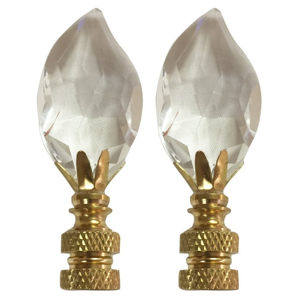 Royal Designs Leaf Cut Clear K9 Crystal Lamp Finial for Lamp Shade with