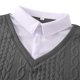 thumbnail image 5 of Ceisia Men's Regular-Fit Fake Two-Piece Cable-Knit V-Neck Sweater Multi-Solid Gift, 5 of 9