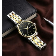 GUANQIN Mens Quartz Fashion Luminous Calendar Wrist Watch with Analog Display and Stainless Steel Band