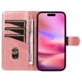 thumbnail image 6 of Allytechgroup Wallet Case for iPhone 16, Built-in Credit Card Slot & Lanyard RFID Blocking PU Leather Flip Case Shockproof Full Body Protective Cover for iPhone 16, Rosegold, 6 of 8
