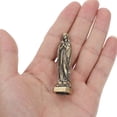 thumbnail image 4 of 2 estatuas de la Virgen María católica en miniatura, escultura de latón, decoración religiosa de metal, decoración de mesa para iglesia, para el hogar, altar y exhibición devocional., 4 of 5