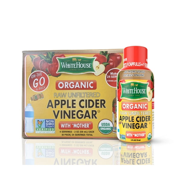 White House Organic Apple Cider Vinegar Shots, 2 oz, 6 Count