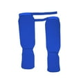 thumbnail image 1 of serony 1 Pair Shin Instep Guards MMA Supplies Training Protection Elastic Protector Blue and M, 1 of 6