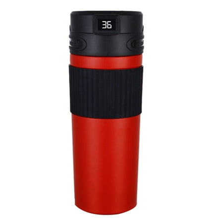 

480Ml Thermal Coffee Cup Smart Temperature Display Stainless Steel Mug Insulated Home Office Drinkware Red