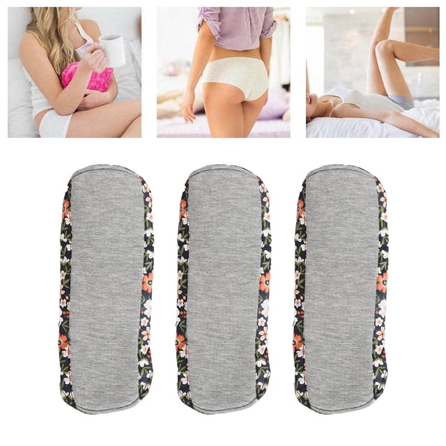 Almohadillas Menstruales Reutilizables, Algodón Puro Altamente Absorbente, 3 Almohadillas Menstruales De Tela Lavables Para Uso Nocturno Para Mujeres
