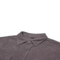 thumbnail image 3 of Men Button Down Shirts Cual Long Sleeve Lapel Collar Solid Color Slim Fit Corduroy Tops for Autumn, 3 of 7