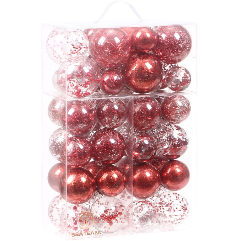 Set of 96 Shatterproof Plastic Christmas Ball Ornaments;Rose Red The Holiday Aisle Color: Bronze