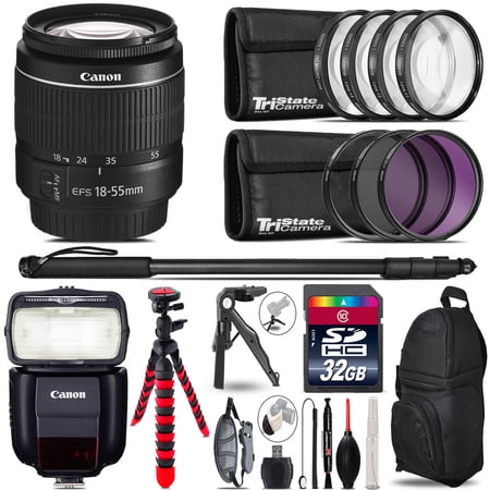 Canon EF-S 18-55mm III + Speedlite 430EX III-RT + UV-CPL-FLD -32GB Accessory Kit