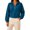 Dark Blue, variant on Qiopertar Womens Crop Tops Half Zip Sweatshirt Long Sleeve Stand Collar Casual Loose Pullover Kangaroo Pocket Fall Winter Workout Top Army Green L
