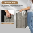 thumbnail image 6 of Costway Hand-woven Rattan Laundry Hamper with Lid Removable Liner Bag 29-Gallon 2-Section, 6 of 10