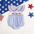 thumbnail image 2 of Ymyiu Baby Girl Outfits Newborn Baby Girl Summer Clothes Short Sleeve Romper Shorts Jumpsuit Infant Outfit 6 12 Months (Blue,6-12 Months), 2 of 6