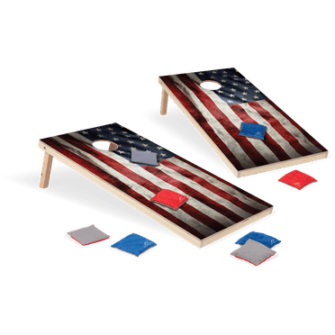 EastPoint Sports 2' x 4' American Flag Cornhole Boards - Bean Bag Toss Set with 8 Bean Bags