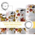 thumbnail image 4 of Green Orange Fall Blackout Curtains for Bedroom/Living Room, Thermal Insulated Kitchen Curtains, Thanksgiving Pumpkins Maple Leaf Vintage Grommet Darkening Window Treatment Drapes 42"x63"x2, 4 of 6
