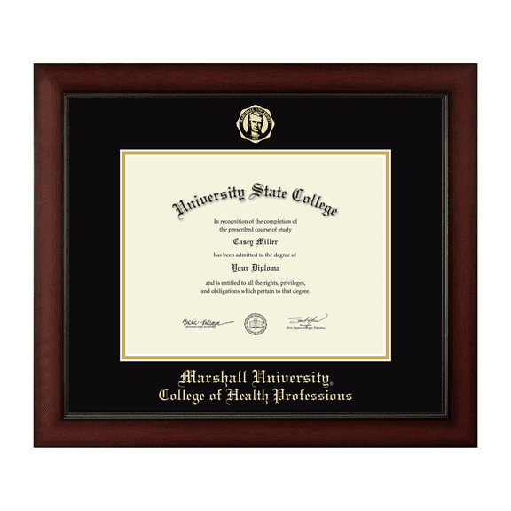 Framerly - Marshall Health Diploma Frame with Black and Gold Mat