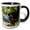 Black/White, variant on 3drose, Blue Monarch Butterfly Relaxing, 15oz Two-tone Yellow Mug