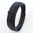 thumbnail image 1 of Pulsera retro para hombre, de cuero, multicapa, tejida a mano, de aleación, con hebilla magnética, pulsera, joyería, 1 of 6
