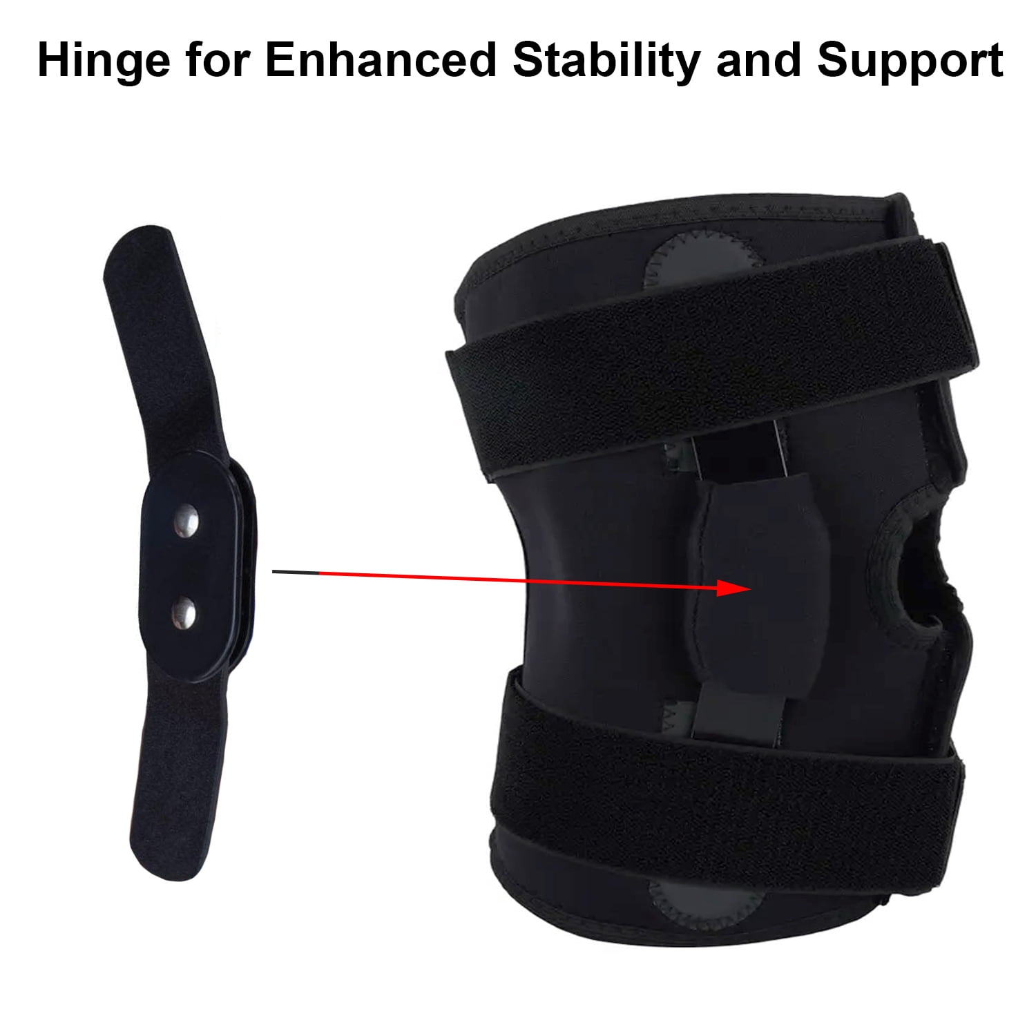 2X Hinged Knee Brace Adjustable Wraparound Open Patella Support Neoprene Medium