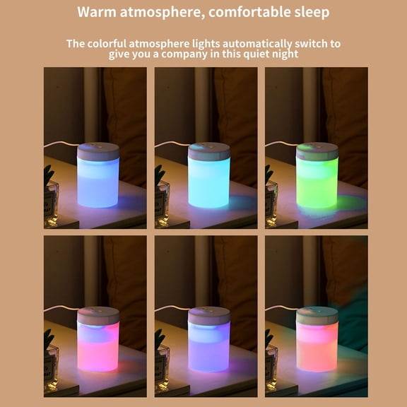 WLAGOOD Mini Usb Powered Car Aroma Diffuser,200ml Mist Humidifier with Color Changing LED Lamp,Compact Leakproof Design for Vehicle Office Bedroom