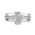 thumbnail image 3 of Four Leaf Clover Ring for Women Featuring Rotating Clover and Sparkling Zircon Accents Adjustable Size Sparkle, 3 of 5