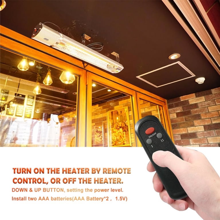 KAPAS 1500W Indoor/Outdoor Halogen Infrared Electric Space Heater, Wall  Mounted, Remote Control - Walmart.com