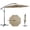 Beige, variant on 10FT Offset Patio Umbrella Beige White Stripe Cantilever Hanging Umbrella with Infinite Tilt Decorative Striped Canopy UV Blocking Water Repellent for Garden Deck Outdoor Living