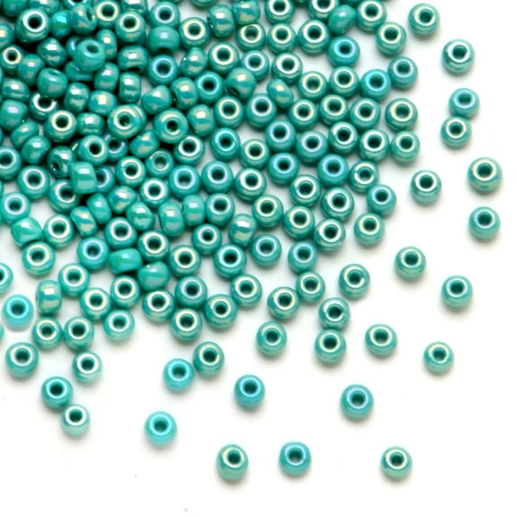 Dazzle-It! Luster Czech Seed Beads: Turquoise, 6/0