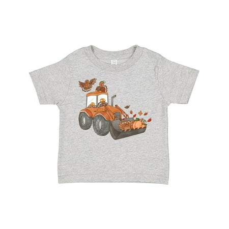 

Inktastic Cute Turkeys on a Bulldozer Gift Toddler Boy or Toddler Girl T-Shirt