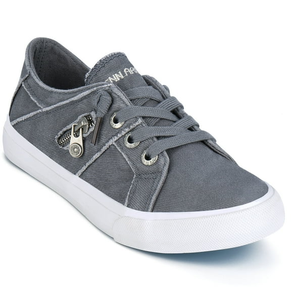 JENN ARDOR Women Sneakers Low Top Slip On Fashion Shoes Lace up Canvas Flats Walking Running Shoes