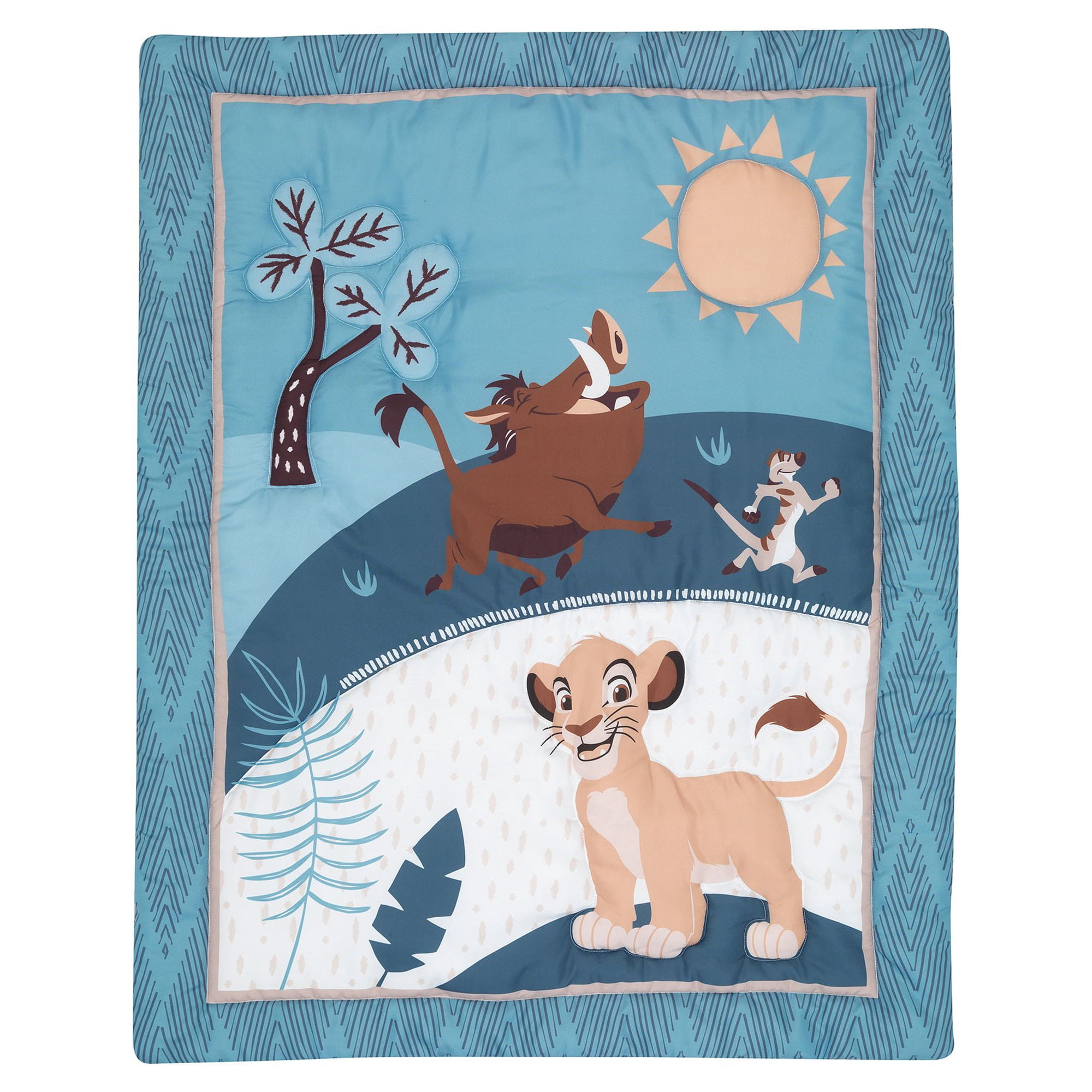 Lambs & Ivy Disney Baby Lion King Adventure Blue 3-Piece Mini Crib Bedding Set
