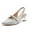 Silver, variant on kkdom Womens Chunky Closed Toe Low Block Heels Dress Ankle Strap Pointed Toe Wedding Pump Shoes Apricot Size 6.5