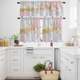 thumbnail image 3 of Abstract Street Art Kitchen Curtains Valances and Tiers Set of 3 Vintage Pink Gold Soft Wash Tier Curtains and Valance with Rod Pocket for Small Windows, 27.5"x36", 3 of 9