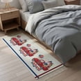 thumbnail image 4 of Area Rug with Tassels 2' x 5', Red Truck USA Flag Cherries Balloons Kitchen Runner Rug for Hallway Bedroom Throw Rugs, Rainbow Welcome Sign Soft Door Mat for Bathroom Entrance Living Room, 4 of 9