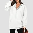 thumbnail image 6 of Short Sleeve Sweatshirt Women Full Zip Clearance Tops Women Hooded Long Sleeve Zipper Solid Cardigan Hoodies Sweatshirt With Pocket, 6 of 9