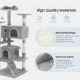 thumbnail image 3 of edx 54'' Cat Tree Tower for Indoor Cats, Multi-Level Pet Furniture with Sisal Scratching Post, Large Condo, Climbing Ladder, Kitten Toy, Light Gray, 3 of 8