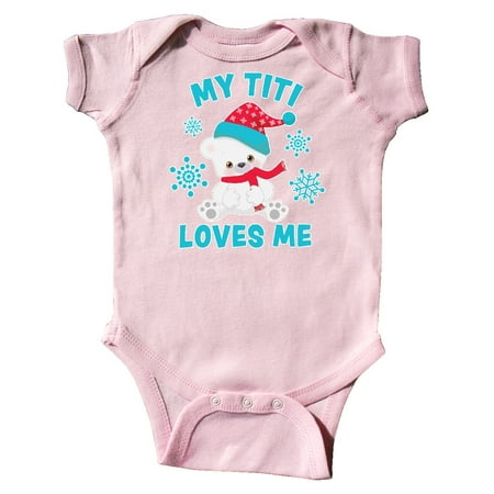 

Inktastic Polar Bear My Titi Loves Me Gift Baby Boy or Baby Girl Bodysuit