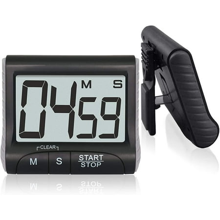 

STONCEL Digital Kitchen Timer Large Display with Loud Alarm Strong Magnetic Countdown Countdown for Kitchen Teacher Students Cooking Games Meetings (Black)