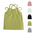 thumbnail image 4 of Lovskoo Girls' Camisole, Cotton Tagless Scoop Neck Cami, Toddler Sizing Solid Color Tank Top with Drawstring 6 Years White, 4 of 4