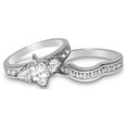 thumbnail image 2 of LaRaso & Co His Her Wedding Ring Set Set Silver Marquise Couples Engagement Bands Men Women (9/11), 2 of 8