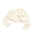thumbnail image 2 of Toddlers Baby Girls Knitted Cardigan Lace  Collar Long Sleeve Single Button Jacket Outwear, 2 of 7