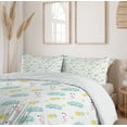 thumbnail image 6 of Ambesonne Tropical Duvet Cover Sets, Flamingo Birds Pineapple, 2-Queen, Pink Mustard, 6 of 7