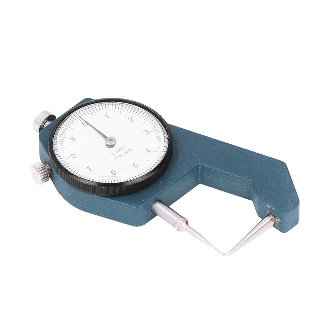Tip Head Thickness Measuring Tool, Compact Aluminum Alloy Curved Tip 0 To 10mm Range Portable Dial Thickness Gauge with Plastic Box for Paper for Circular Tube