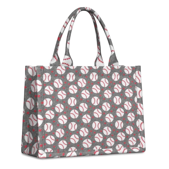 Large Capacity Tote Bag,Baseballs and Love Handbag Fashion Luxury Tote Bag,15.7"x13"x 5.1" Inches,Laptop Compatible