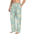 thumbnail image 6 of Salouo Floral Daisy Print Pajama Pants for Men, Lounge Pants Elastic Waistband Casual Men's sleepwear Loungewear Sleep Pajama Pant -Small, 6 of 7
