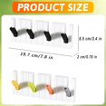 thumbnail image 2 of 2Pcs Piano Coat Rack, Adhesive Wall-Mounted Coat Hook, Foldable Punch-Free Wall Hooks, Adhesive Key Hanger with 4 Hooks Kitchen Shelf Organizer Storage Rack for Glass, Door, Mirror, Window, 2 of 7