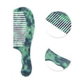 thumbnail image 3 of Unique Bargains 1 Pc Women Durable Marble Texture Large Tooth Comb Dark Green Acetate Sheet, 3 of 6