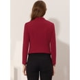 thumbnail image 4 of INSPIRE CHIC Día de San Patricio Chaqueta Corta Casual De Negocios De Oficina De Trabajo Sin Cuello Para Mujer Rojo Oscuro XS, 4 of 5