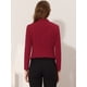 thumbnail image 4 of INSPIRE CHIC Día de San Patricio Chaqueta Corta Casual De Negocios De Oficina De Trabajo Sin Cuello Para Mujer Rojo Oscuro XS, 4 of 5