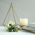 thumbnail image 2 of Efavormart 2 Pack Gold 9.5" Metal Geometric Tealight Candle Holders Geometric Floral Centerpieces, 2 of 11