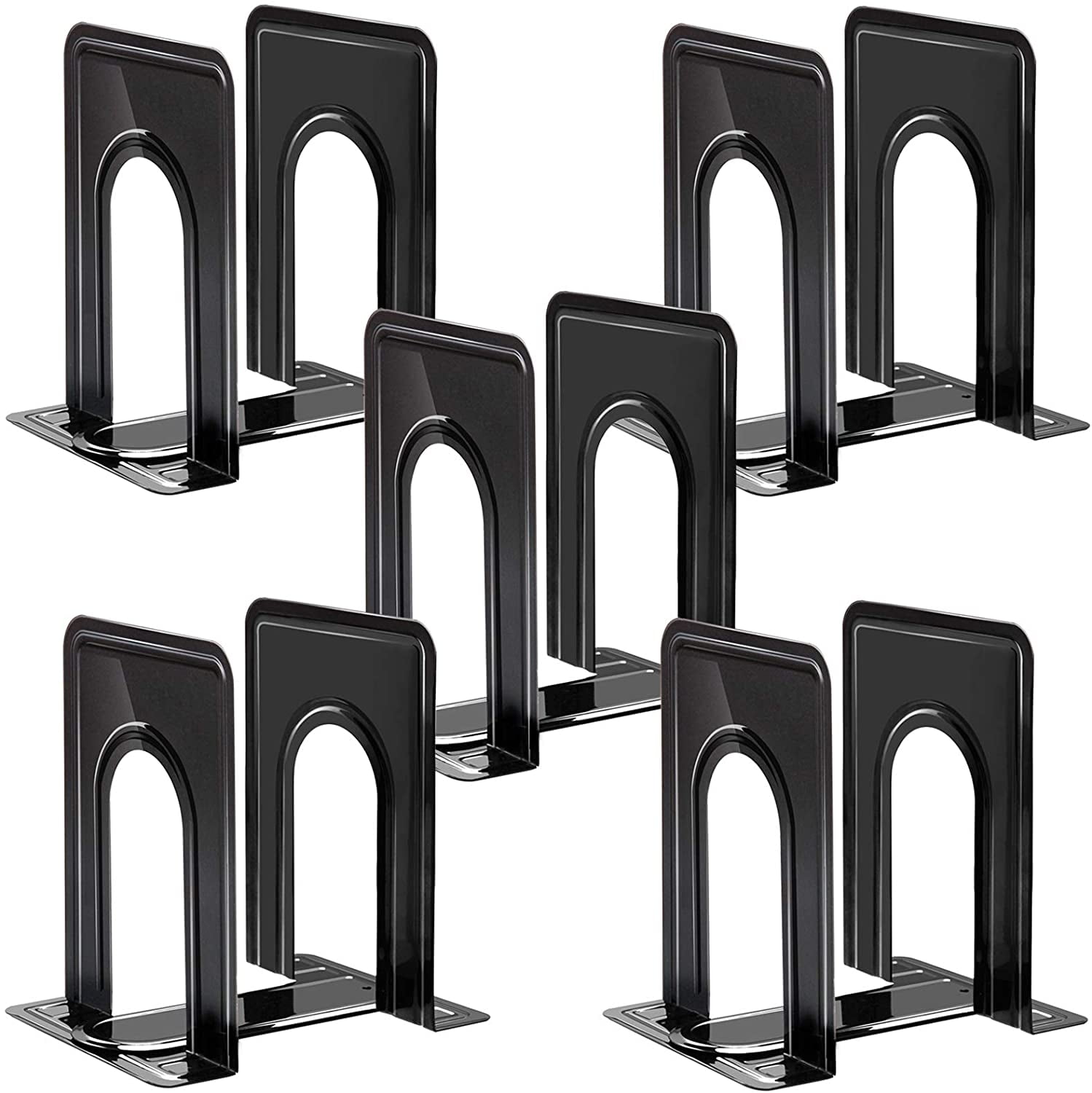 Heavy Duty Black Bookend Support 6 x 5 x 6 Inch Metal Bookends Set of 5 Pairs Heavy Duty Black Bookend Support 6 x 5 x 6 Inch Metal Bookends Set of 5 Pairs